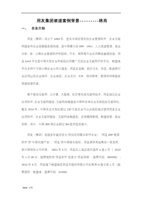 用友集团渠道案例背景
