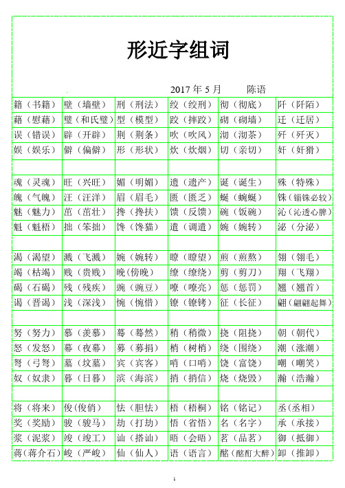 小语形近字组词大全 语 (1)