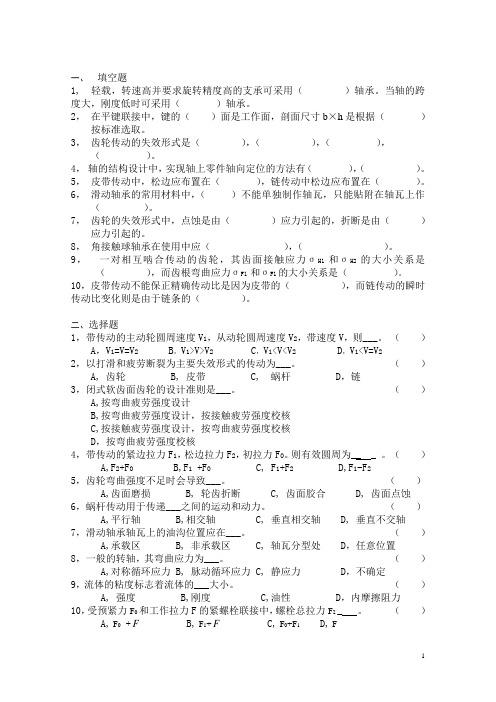贵州大学考研机械设计试题库及答案2014