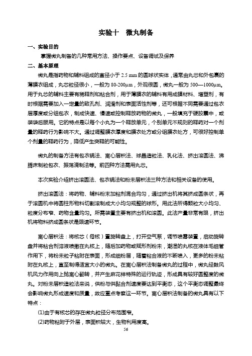 实验十  微丸制备.