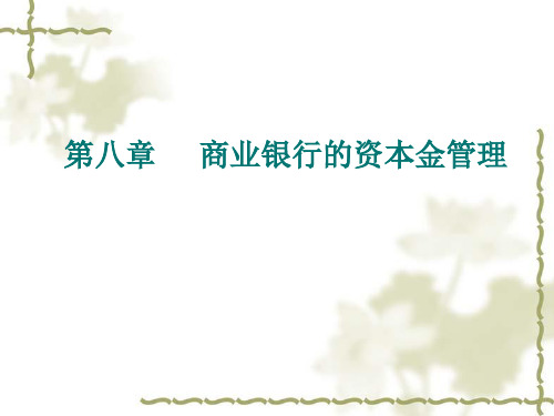 第三章商业银行的资本金管理介绍