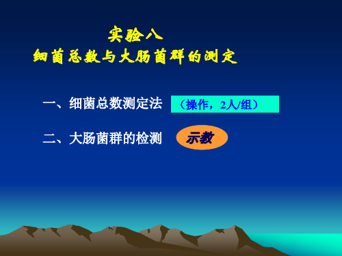 细菌总数与大肠菌群的测定.ppt