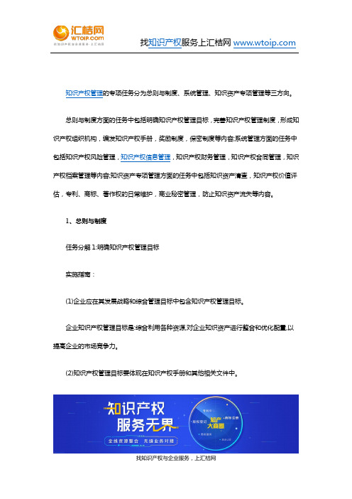 知识产权管理的专项任务分解与实施指南