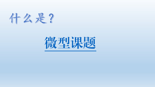 微型课题设计