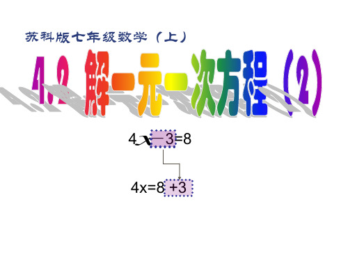 江苏省射阳县初级中学4.2解一元一次方程 (2)课件(共14张PPT)