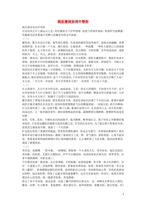 高中语文情感美文我在唐诗宋词中等你