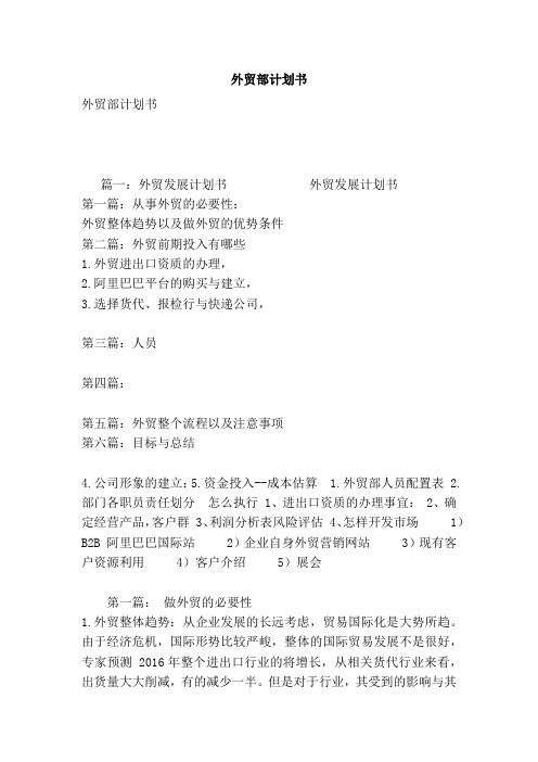 外贸部计划书
