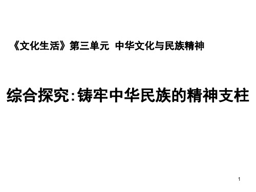 58综合探究铸牢中华民族的精神支柱SYBPPT课件