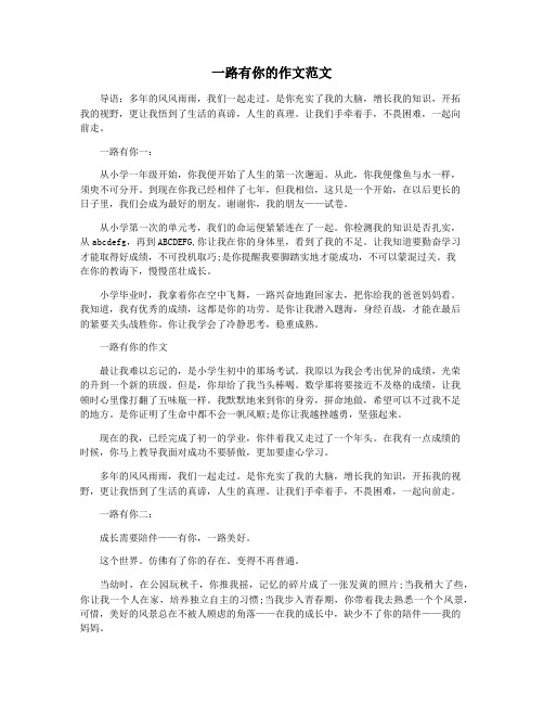 一路有你的作文范文