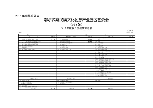 2015年预算公开表