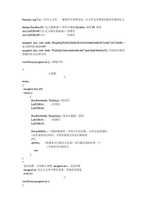 8位数码管动态扫描原理演示