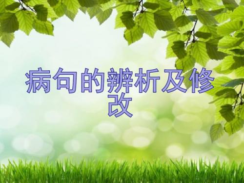 《病句的辨析并修改》