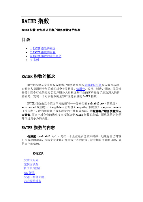 RATER指数