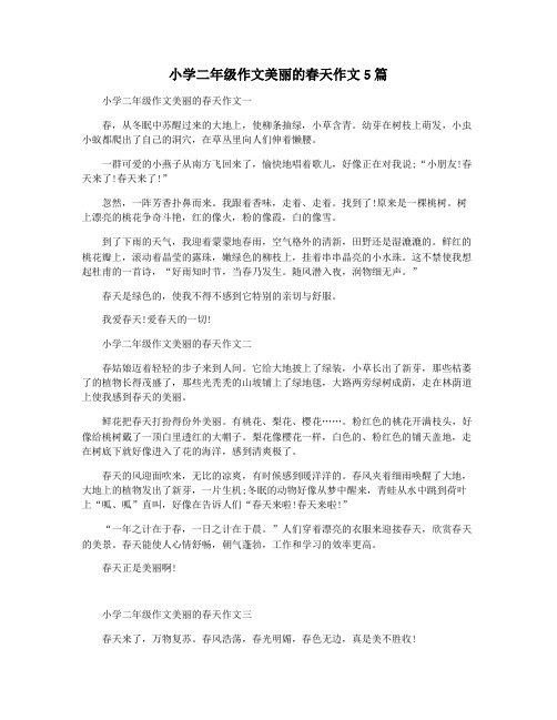 小学二年级作文美丽的春天作文5篇