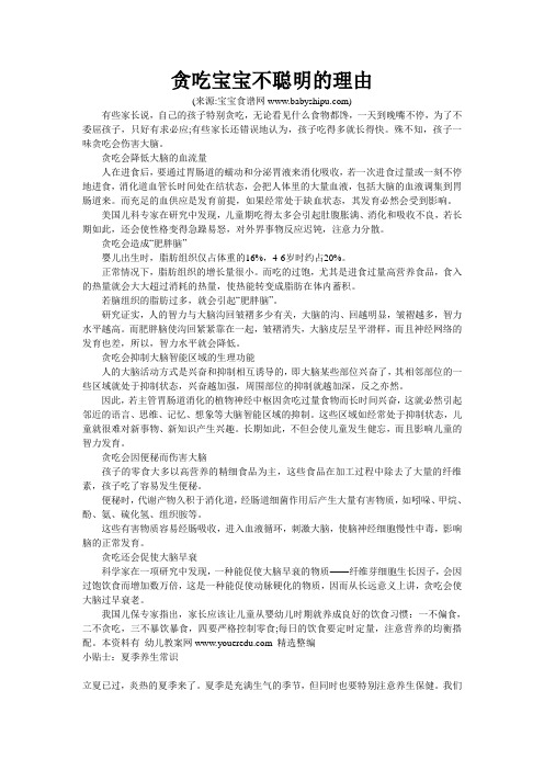 贪吃宝宝不聪明的理由