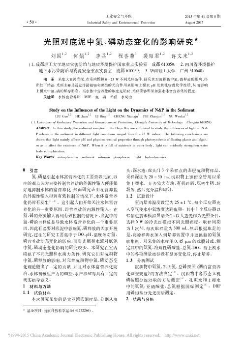 光照对底泥中氮_磷动态变化的影响研究