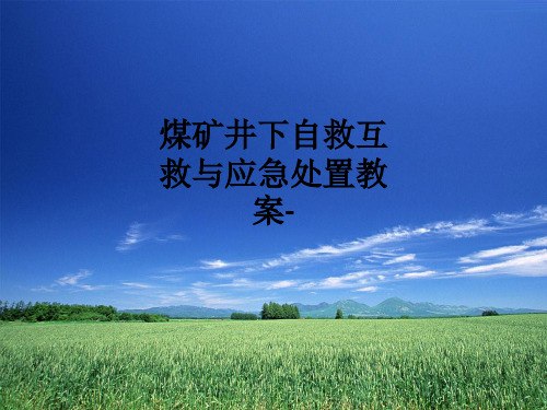 煤矿井下自救互救与应急处置教案-ppt课件