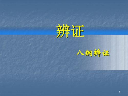 辩证论治ppt演示课件