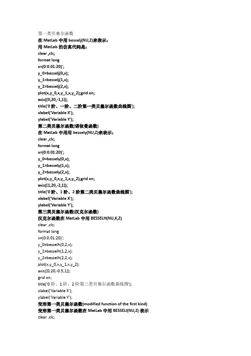 用matlab画贝塞尔函数图象几例