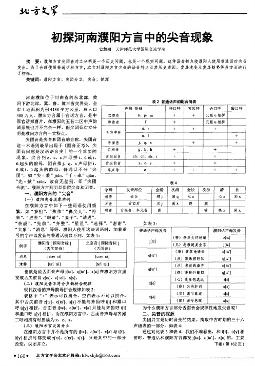 初探河南濮阳方言中的尖音现象
