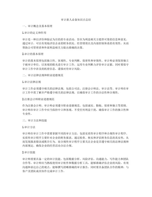 审计新人必备知识点总结