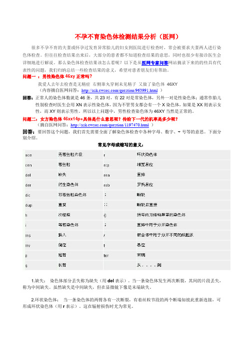 不孕不育染色体检测结果分析