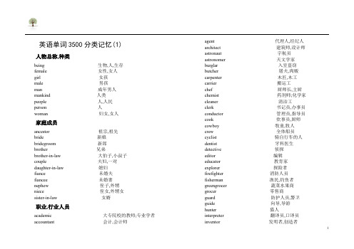 高考英语单词3500分类记忆