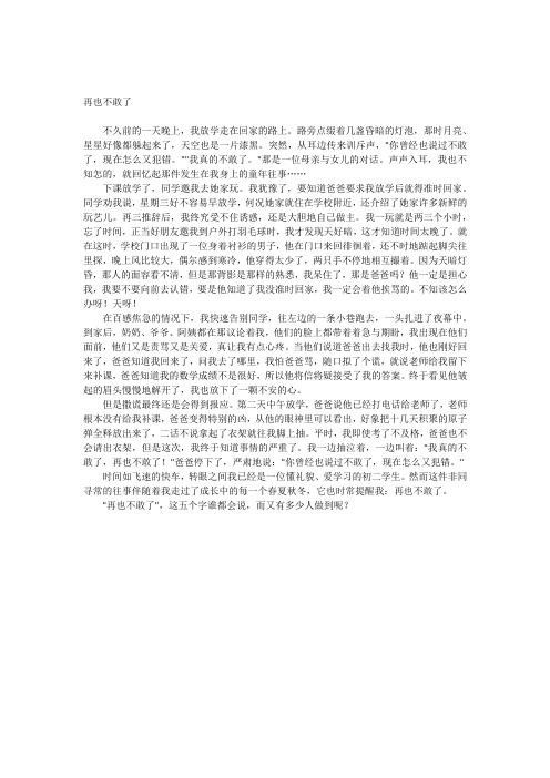 再也不敢了