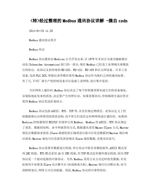 modbus协议详解