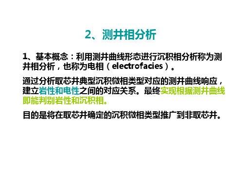 测井相分析及八大沉积