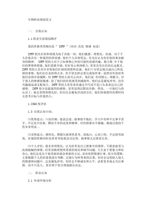 生物职业规划(最新)