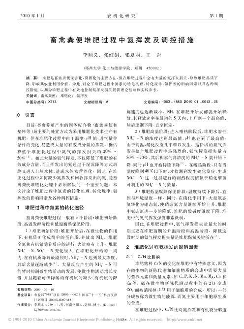 畜禽粪便堆肥过程中氨挥发及调控措施