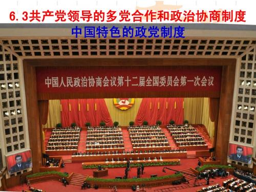 2015届一轮复习6.3我国的政党制度