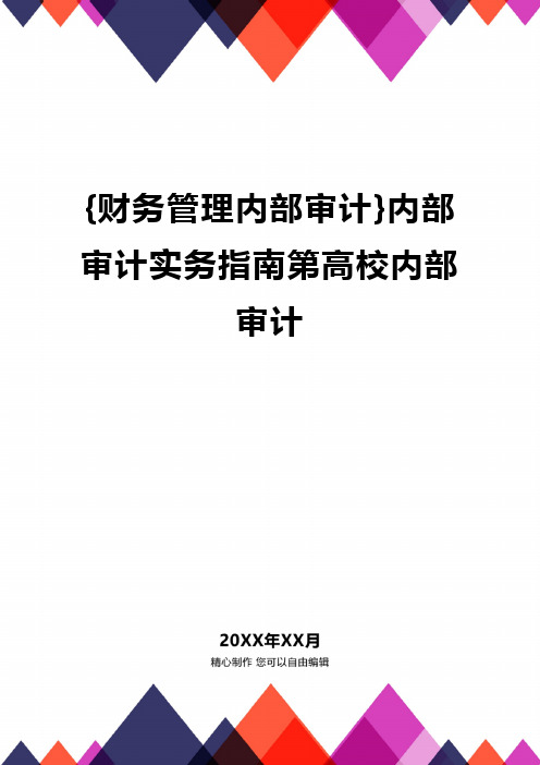 {财务管理内部审计}内部审计实务指南第高校内部审计