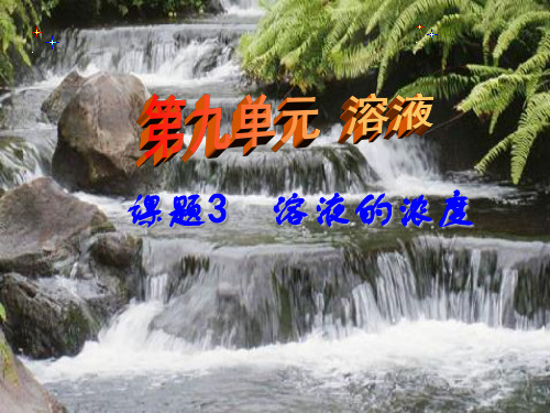 九年级化学下册 9.3 溶液的浓度课件 (新版)新人教版