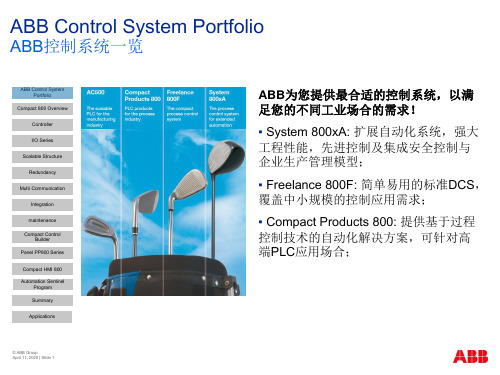 ABB自控-ABB控制系统一览