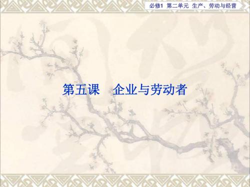 高考政治总复习第二单元第五课企业与劳动者课件(必修1)