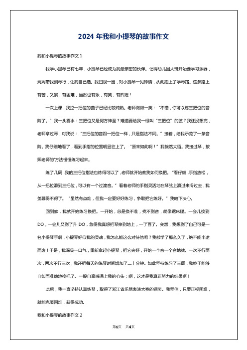 2024年我和小提琴的故事作文