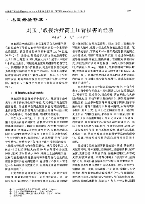刘玉宁教授治疗高血压肾损害的经验