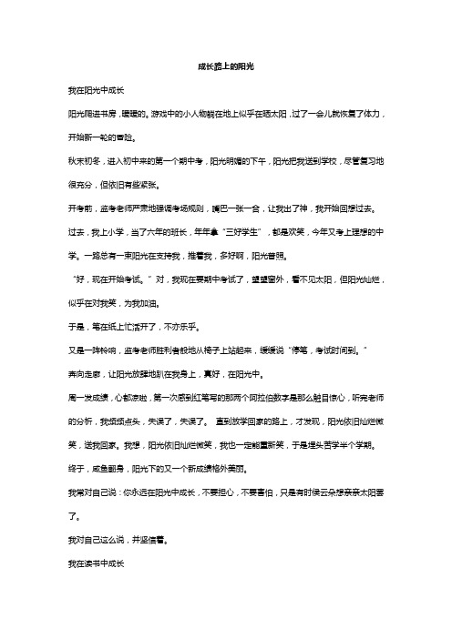 成长路上的阳光