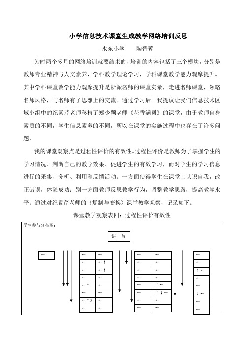 小学信息技术课堂生成教学网络培训反思