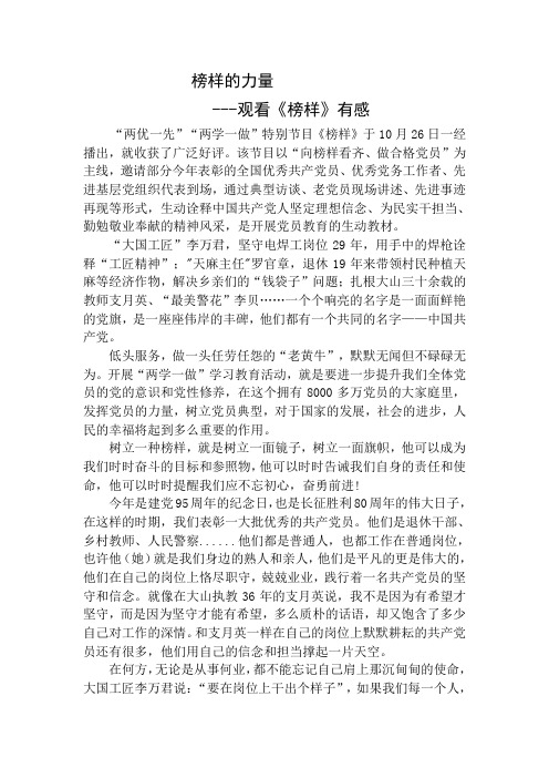 教师党员《榜样》观后感