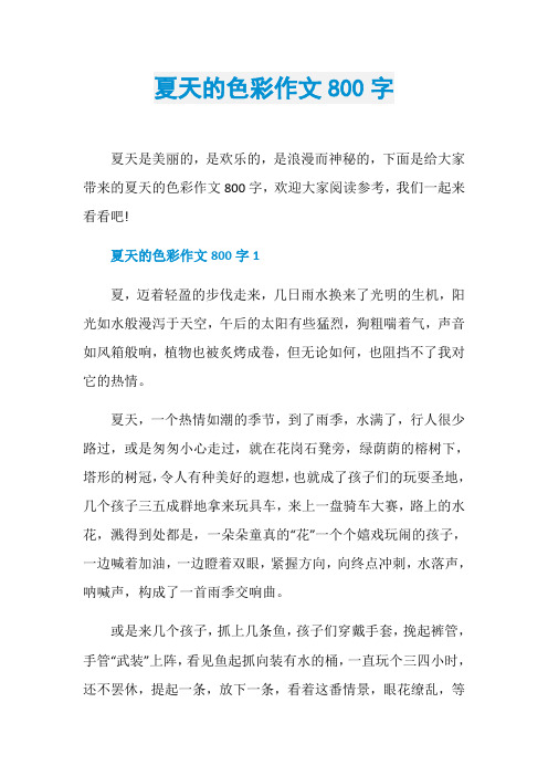 夏天的色彩作文800字