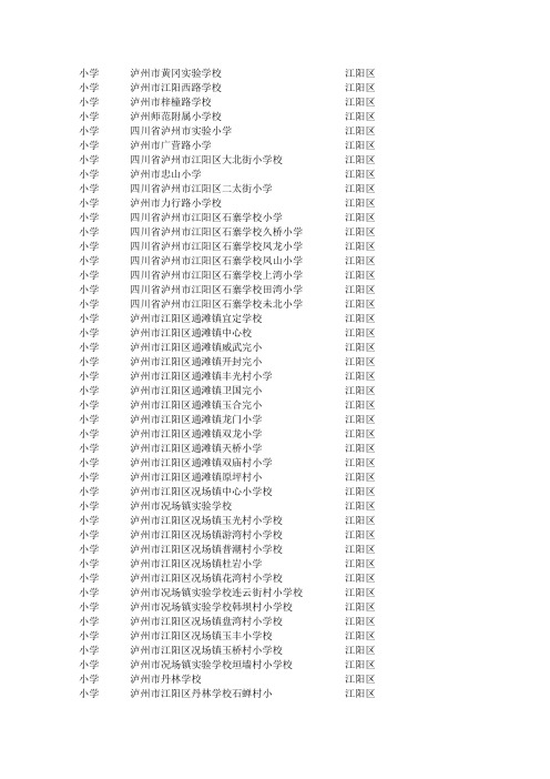 泸州所有小学
