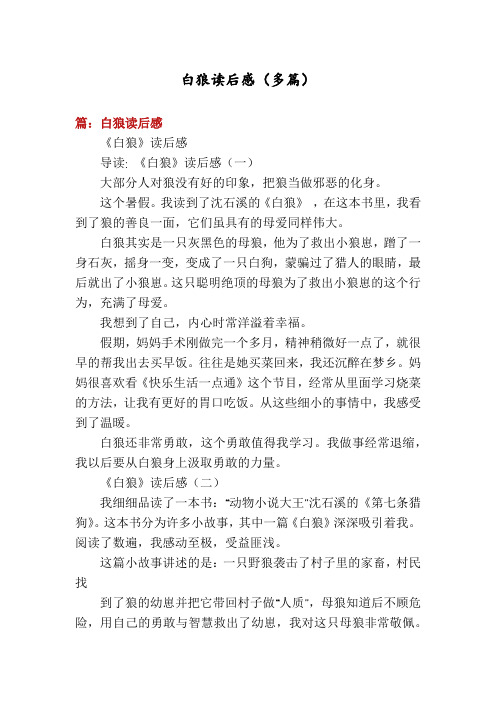 白狼读后感(多篇)