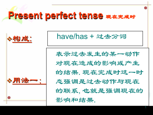 人教版中考英语复习-- 现在完成时态专项讲解 课件