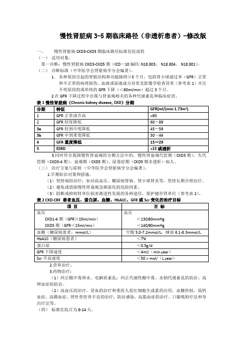 慢性肾脏病CKD3-CKD5期临床路径