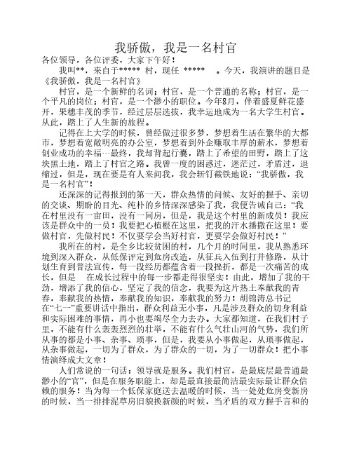 我骄傲 我是一名村官