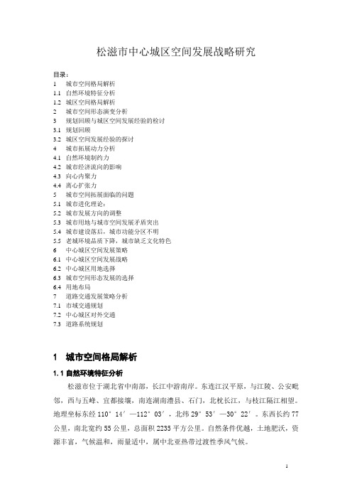 松滋市中心城区空间发展战略研究