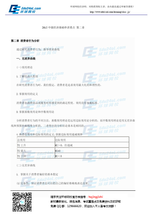 2015中级经济基础串讲重点 第二章